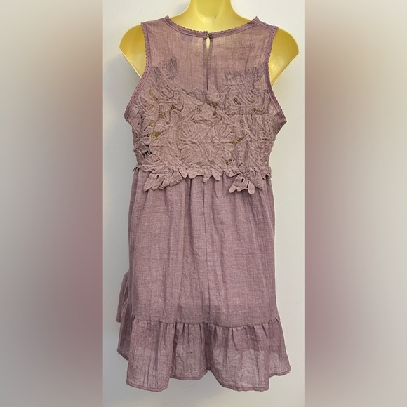 Umgee Purple Embroidered Muslin Dress size S - Picture 2 of 10